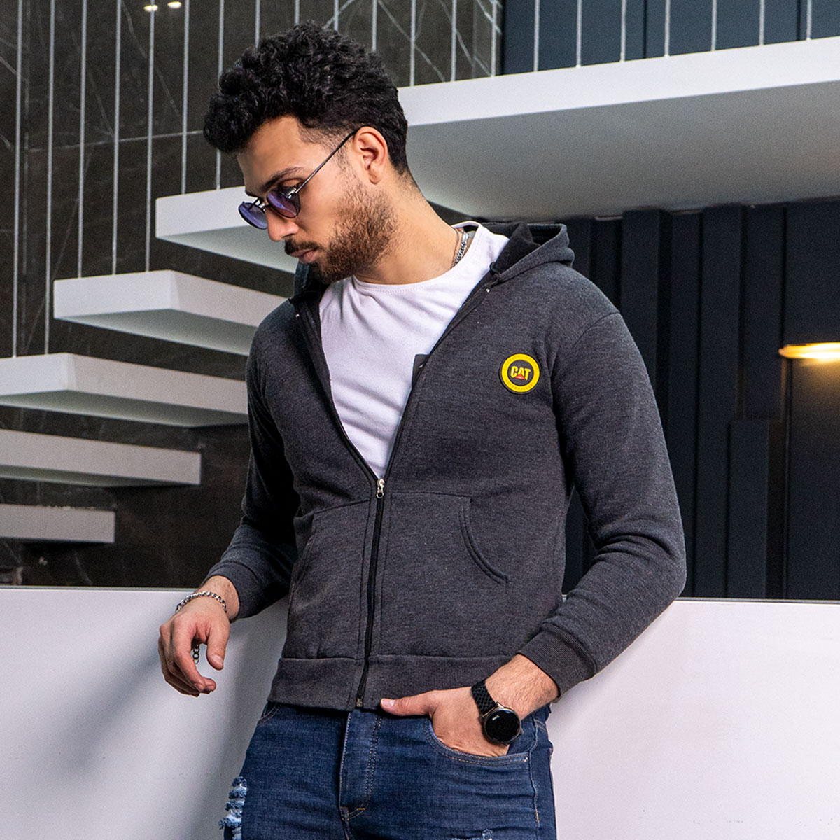 سوئیشرت تو کرکی مدل cat ذغالی