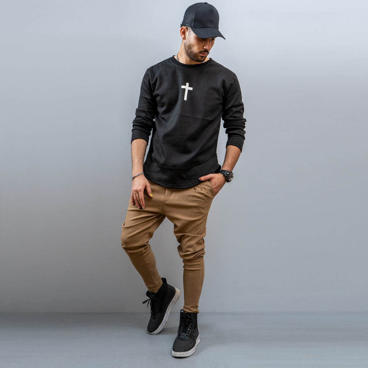 شلوار اسلش مردانه خاكي مدل Pirima