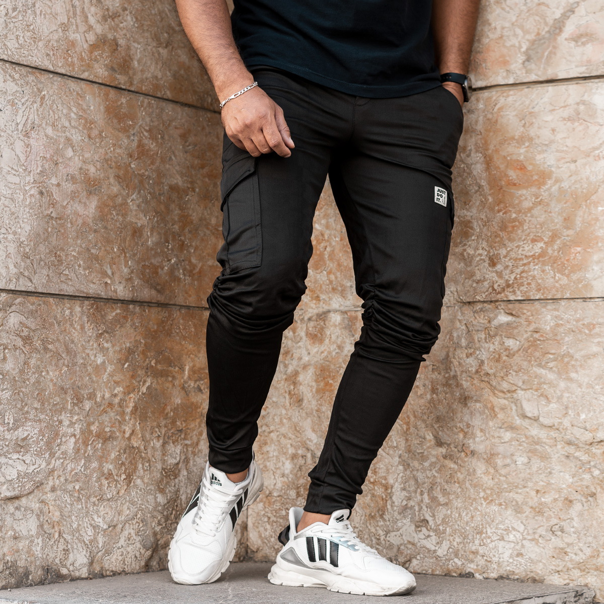 شلوار اسلش مشکی(T) مردانه مدل Tami