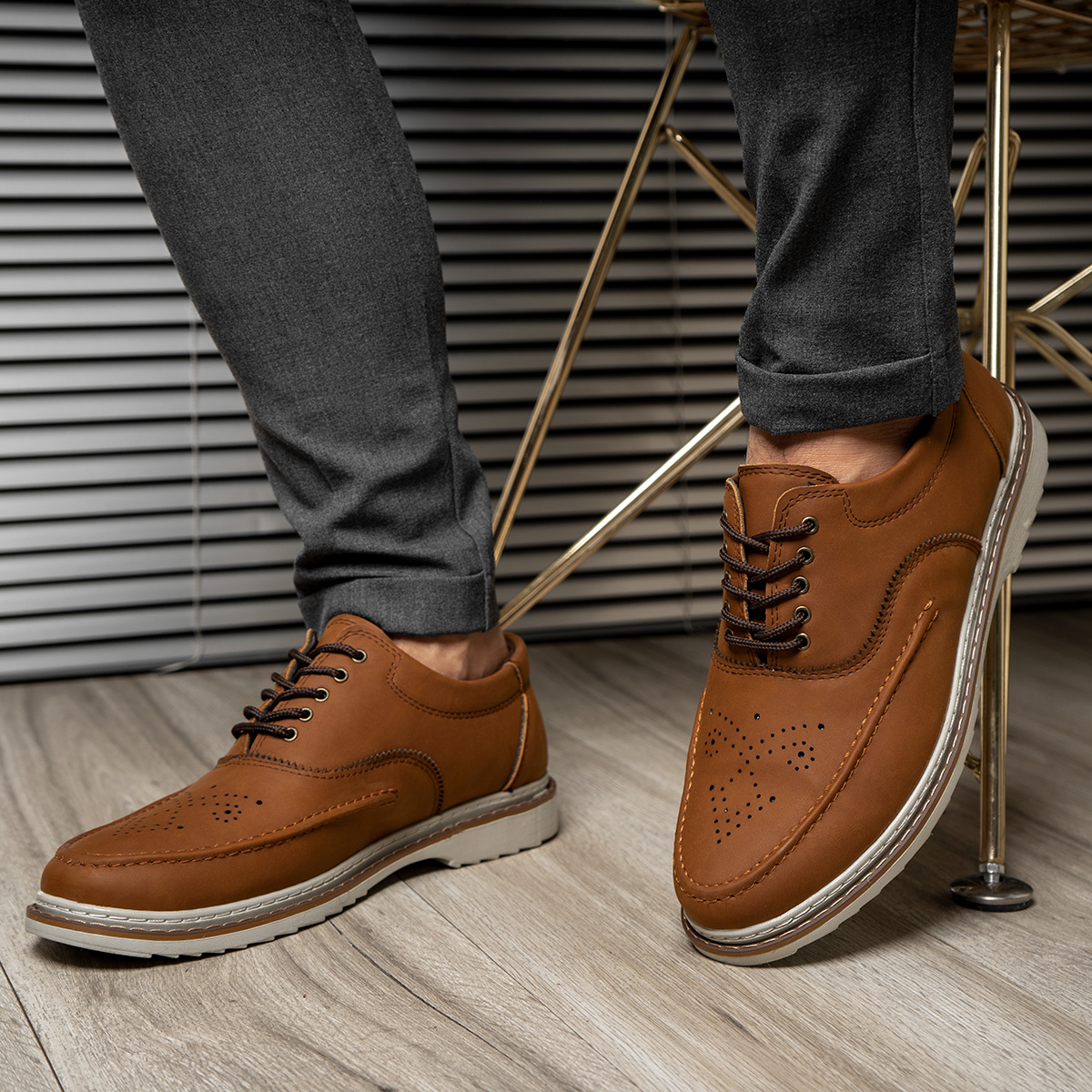 کفش مردانه عسلی مدل sevik