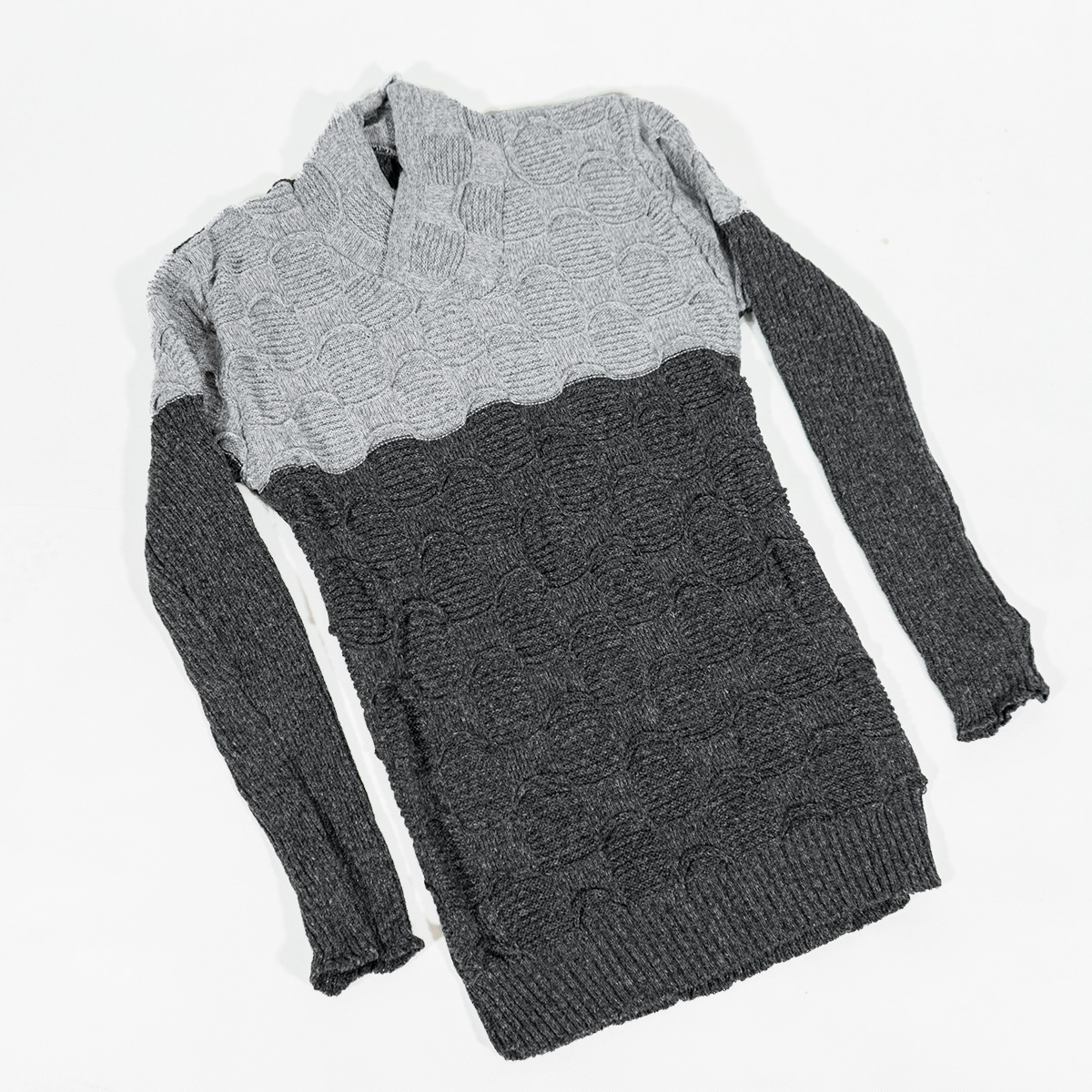 پلیور دورنگ طوسی ذغالی مردانه مدلArkia