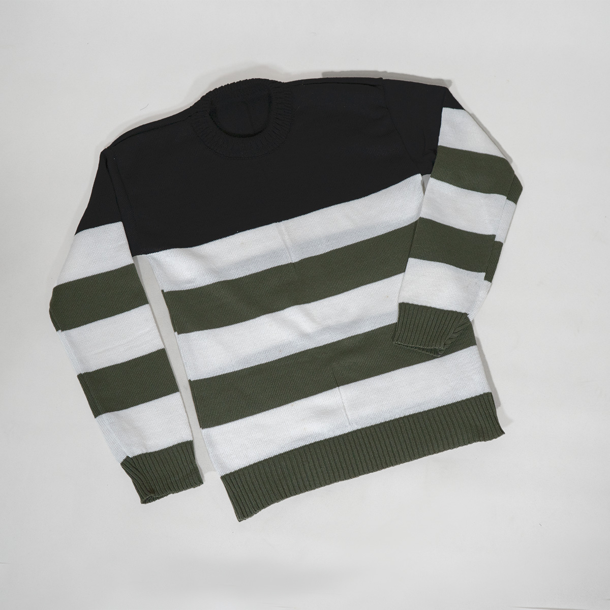 پلیور راه راه سبزسفید مردانه مدل Sosha