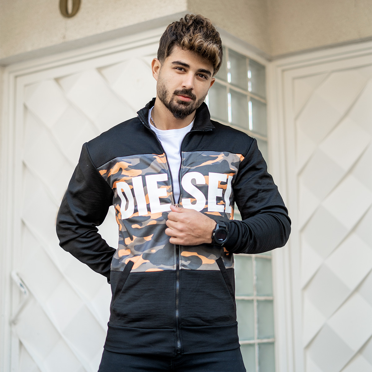 سوییشرت دیزل نارنجی مردانه مدل morio