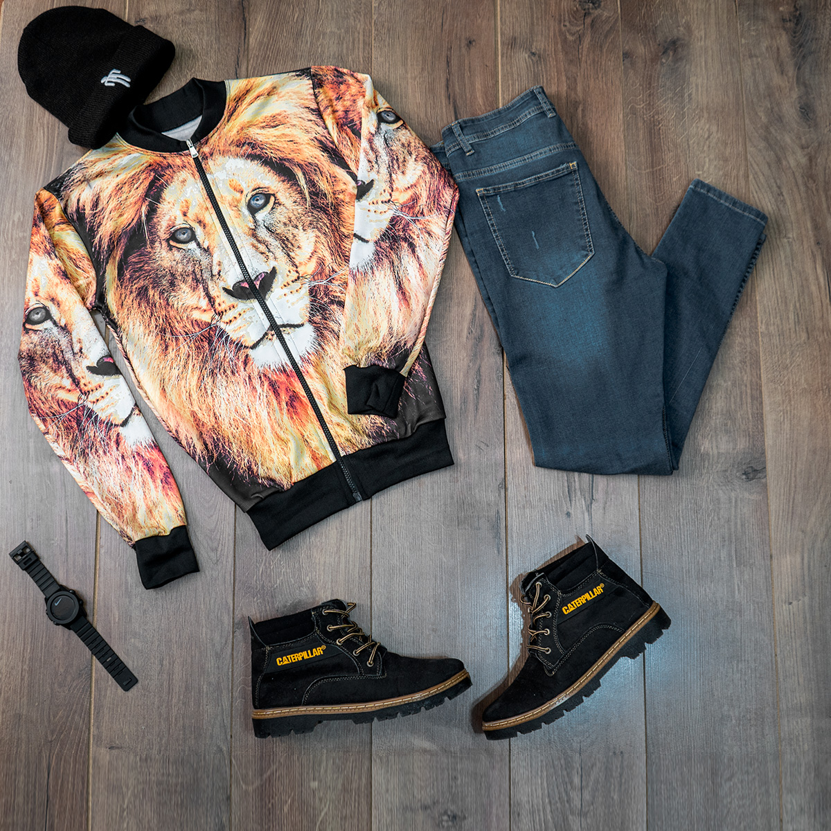 سوییشرت مردانه طرح شیر مدل L712