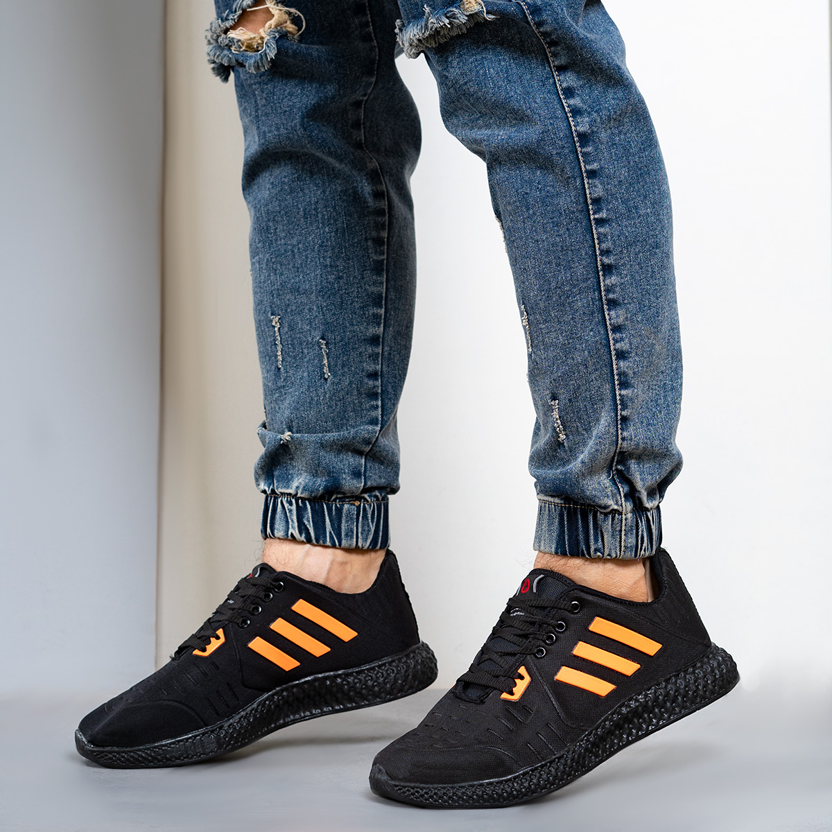 کفش مردانه سه خط نارنجی مدل (T)dayan