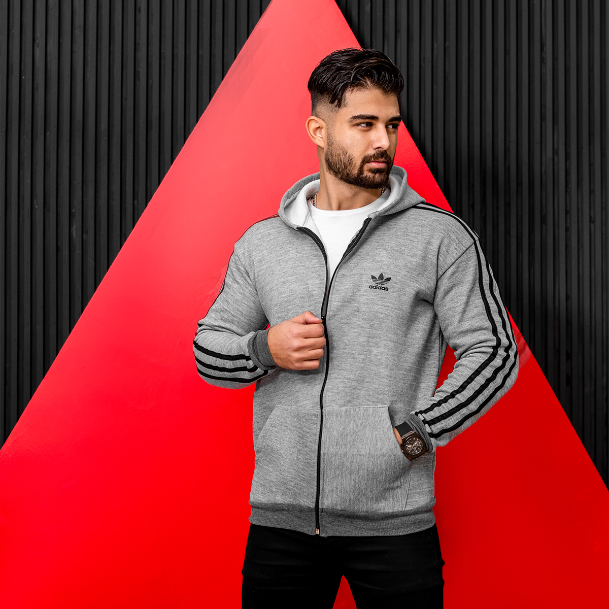 سوییشرت طوسی Adidas مردانه مدلAlkan