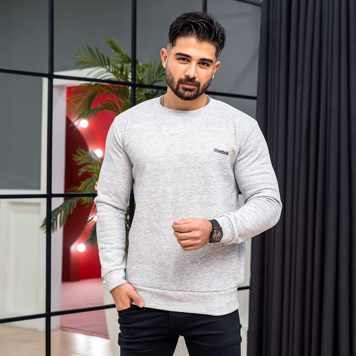 دورس ریبوک طوسی مردانه مدل Ashkan