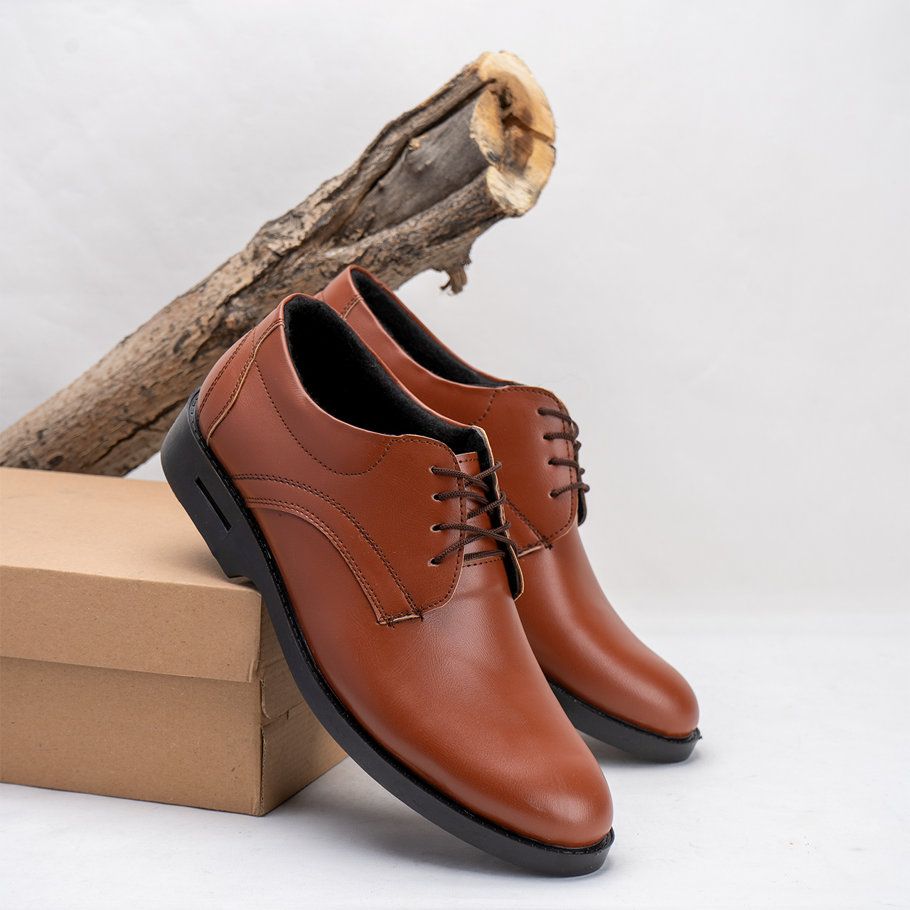 کفش رسمی مردانه عسلی مدل Farzad