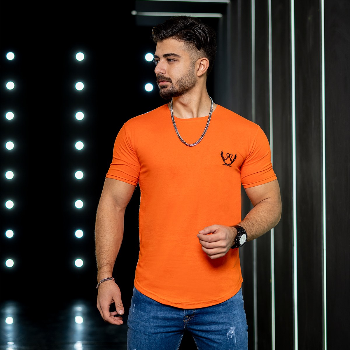 تیشرت مردانه نارنجی مدل Maron