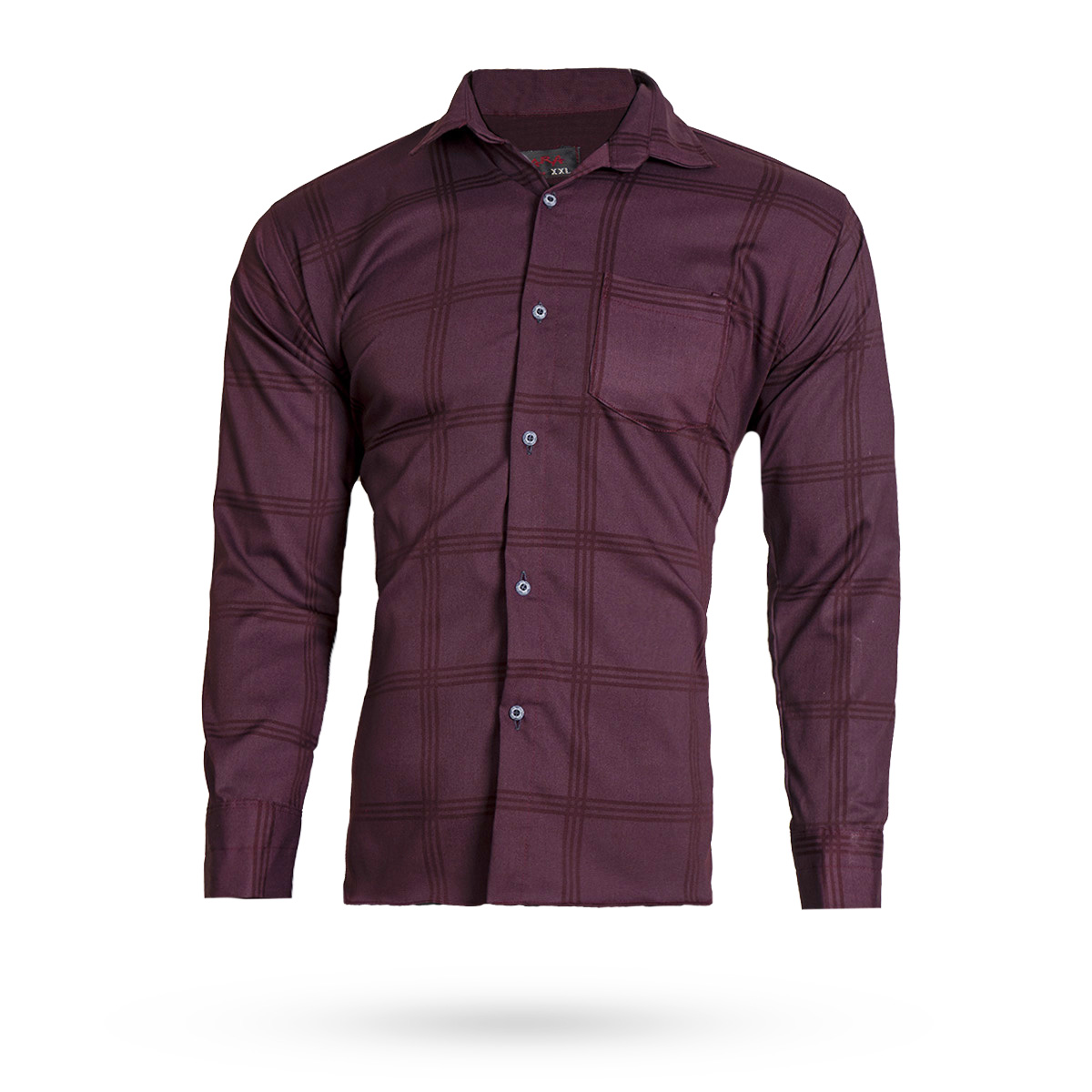 پیراهن مردانه چهارخونه زرشکی مدل Ravin