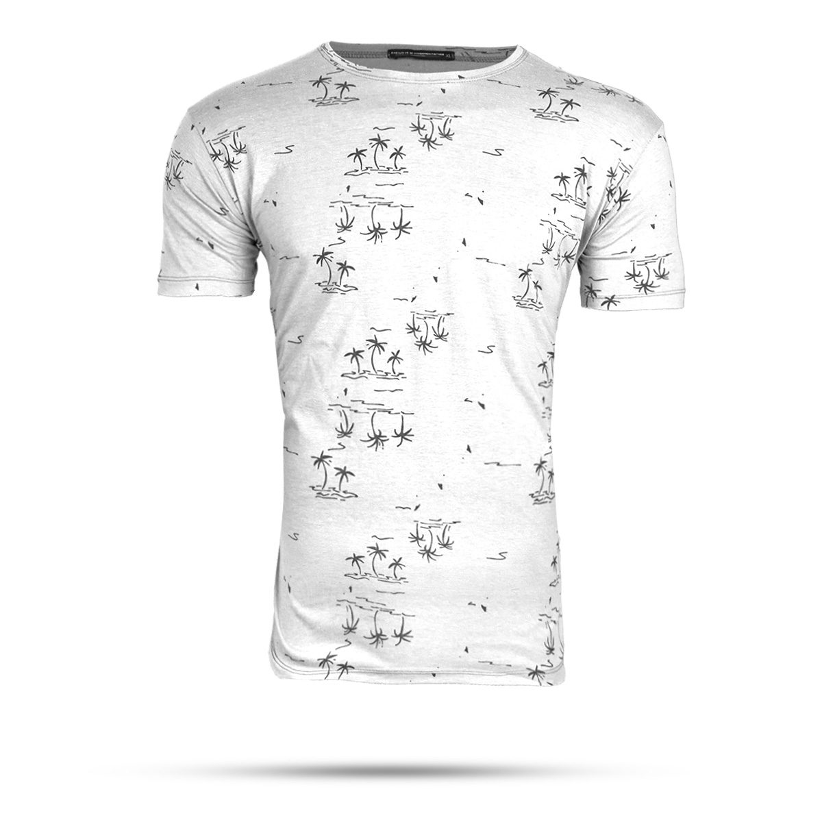 تیشرت هاوایی سفید مردانه مدل E99