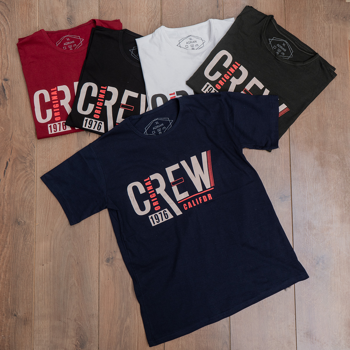 تیشرت مردانه مشکی(T) مدل Crew