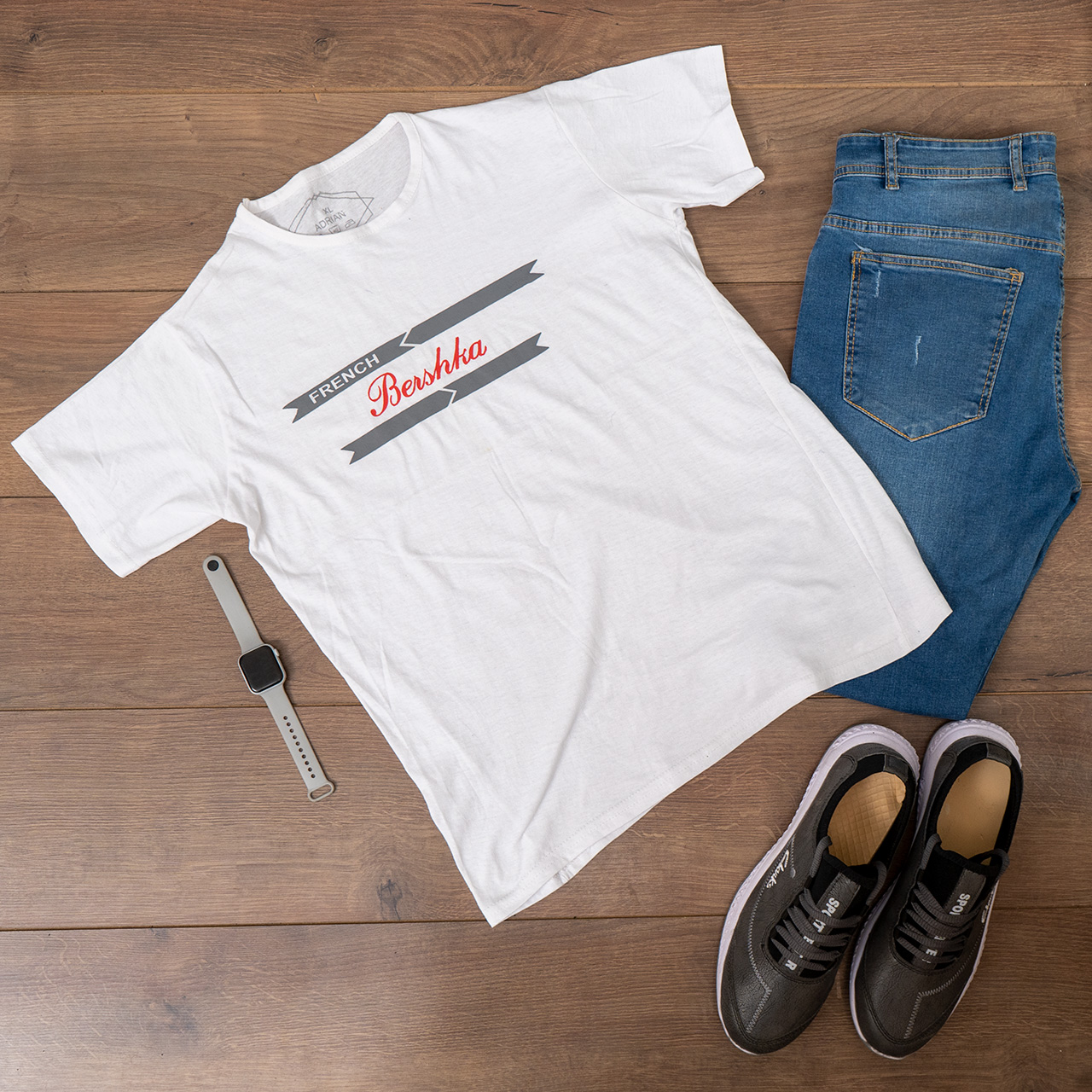 تیشرت مردانه سفید(T) مدل FRENCH