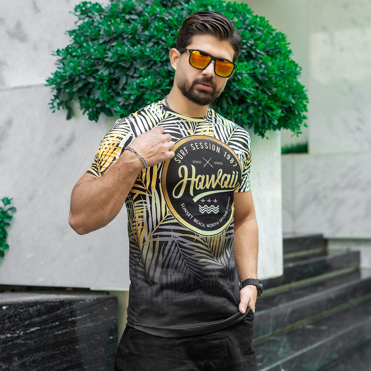 تیشرت مردانه مدل Hawaii