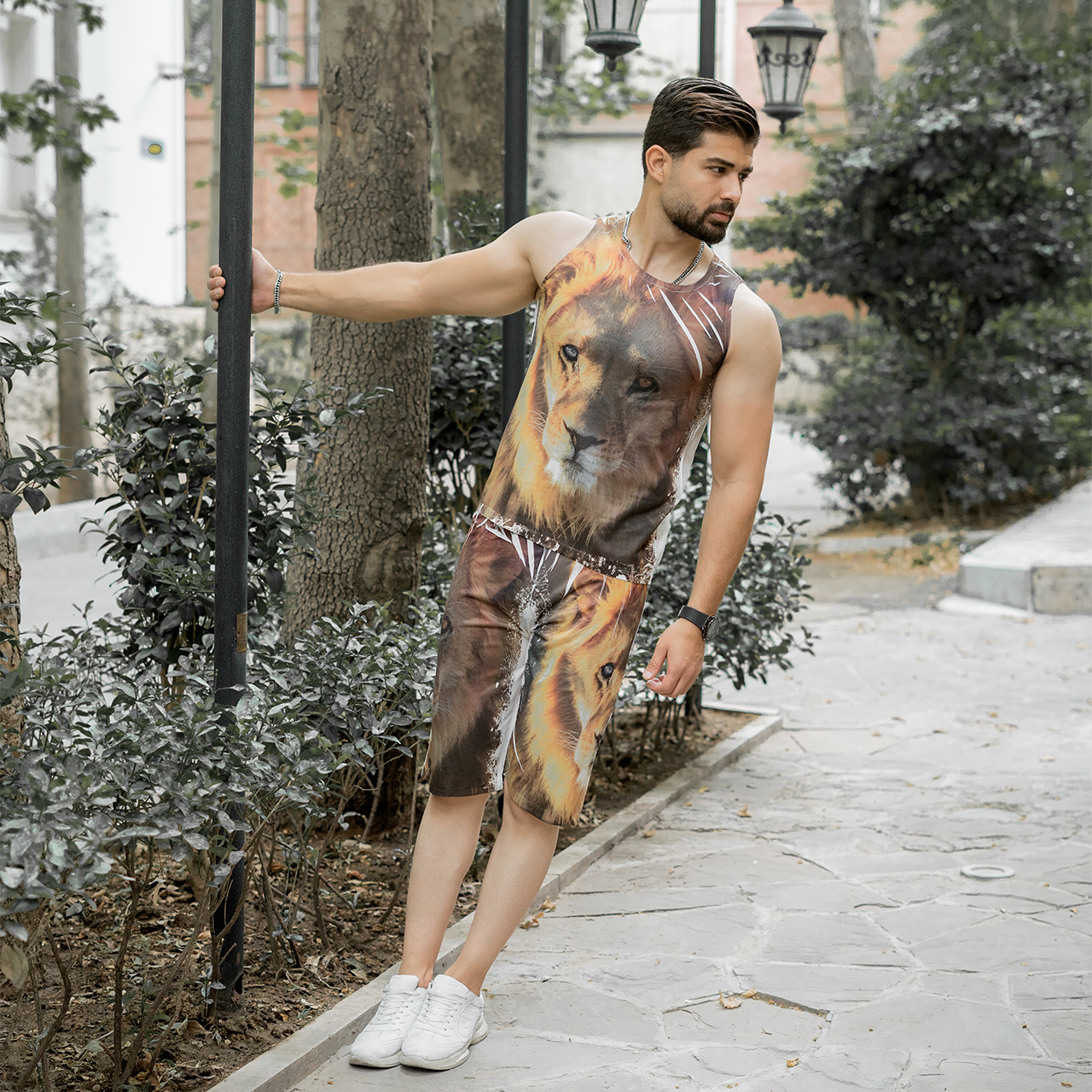 ست رکابی شلوارک طرح شیر مدل C28