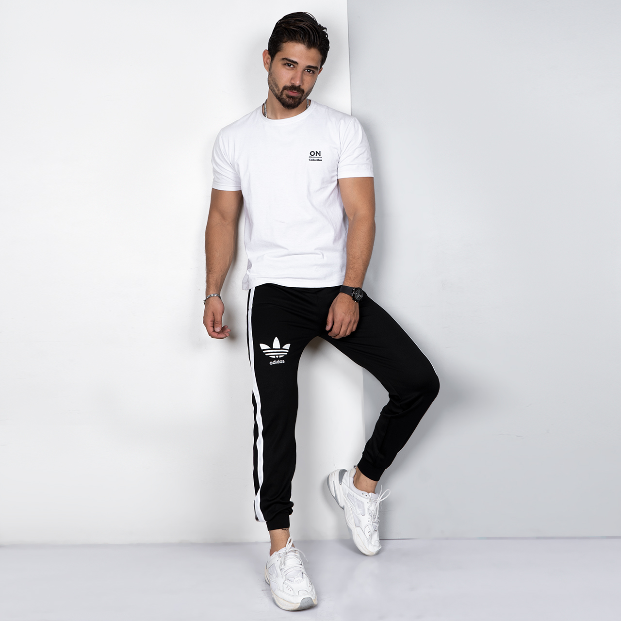 شلوار اسلش مردانه خط دار (T) مدل Adidas