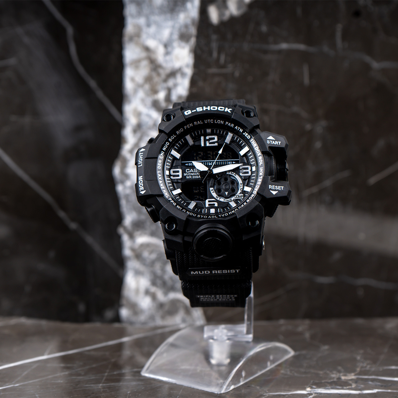 ساعت جی شاک مشکی سفیدمدل sp750