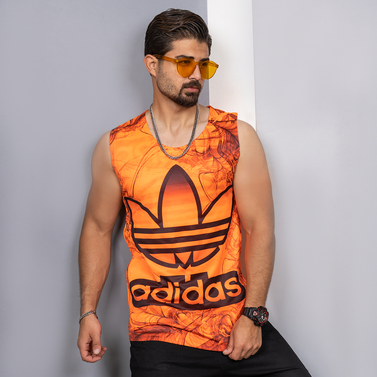 رکابی (T) نارنجی مردانه مدل Adidas