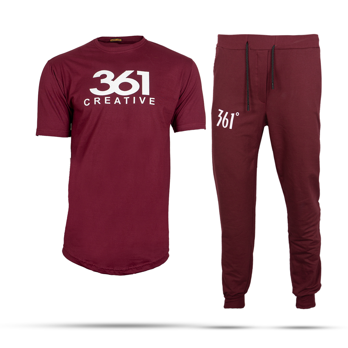 ست تیشرت شلوار مردانه زرشکی مدل 361