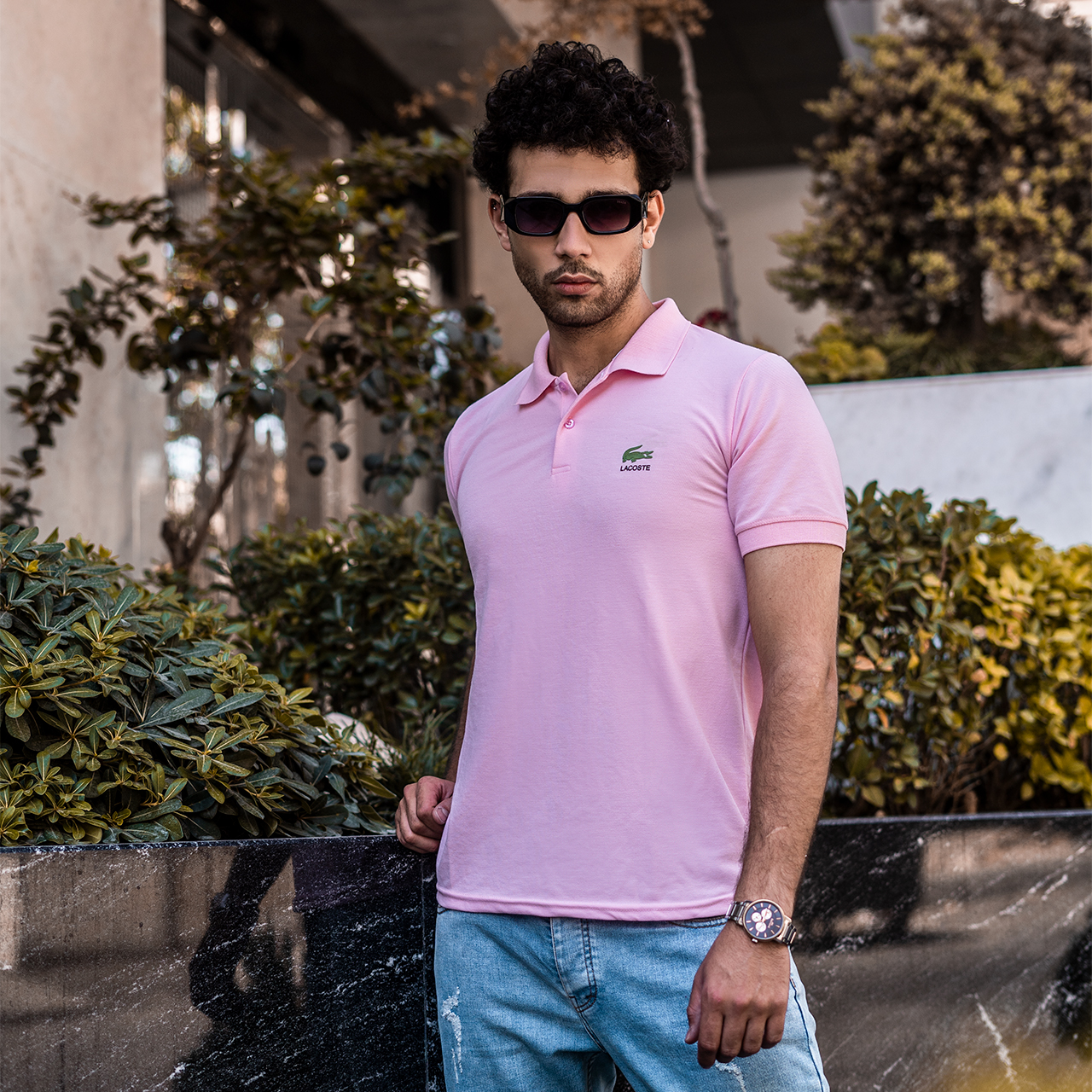 تیشرت مردانه Lacoste جودون-صورتی مدل Mahyar