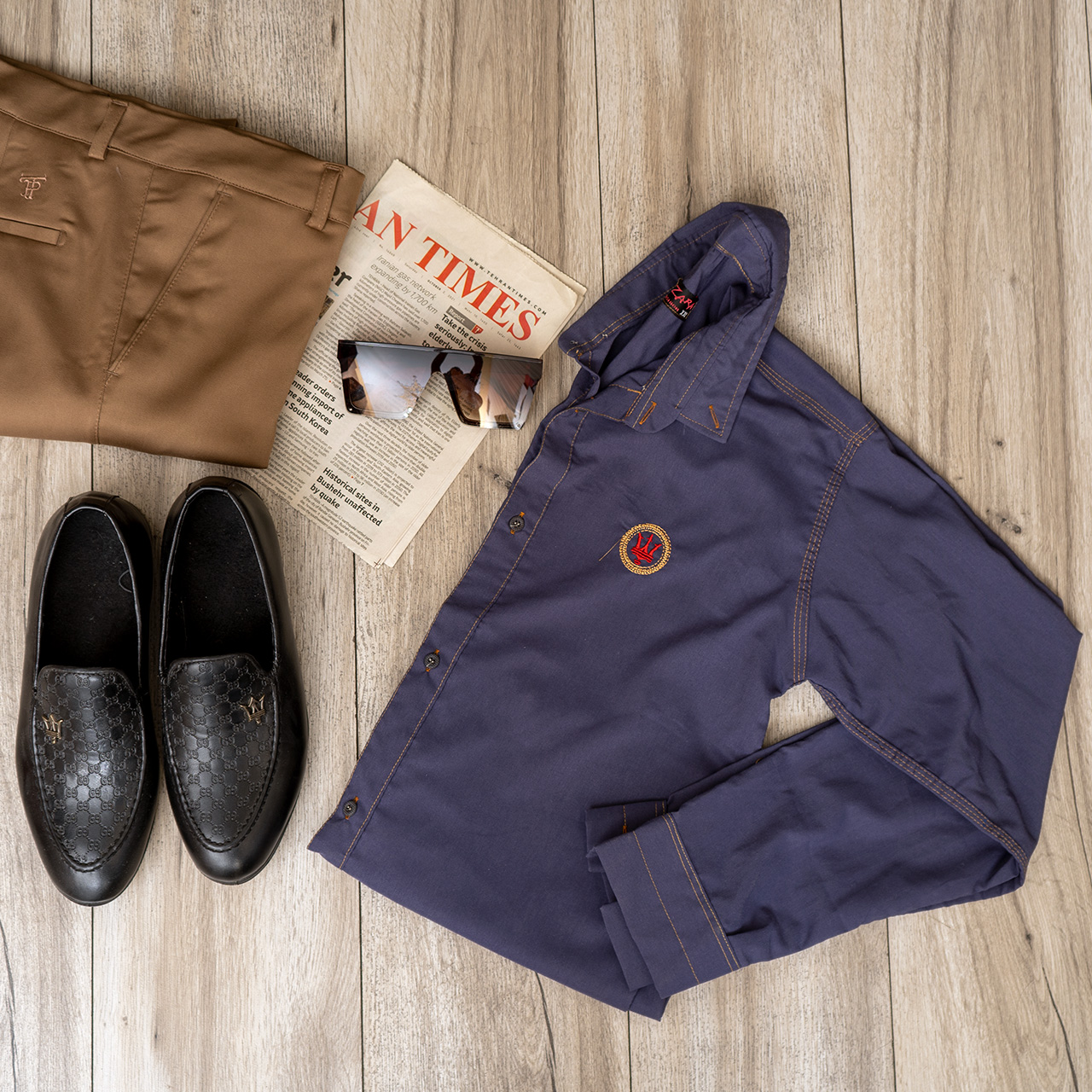 پیراهن مردانه بنفش کمرنگ مدل Gabi