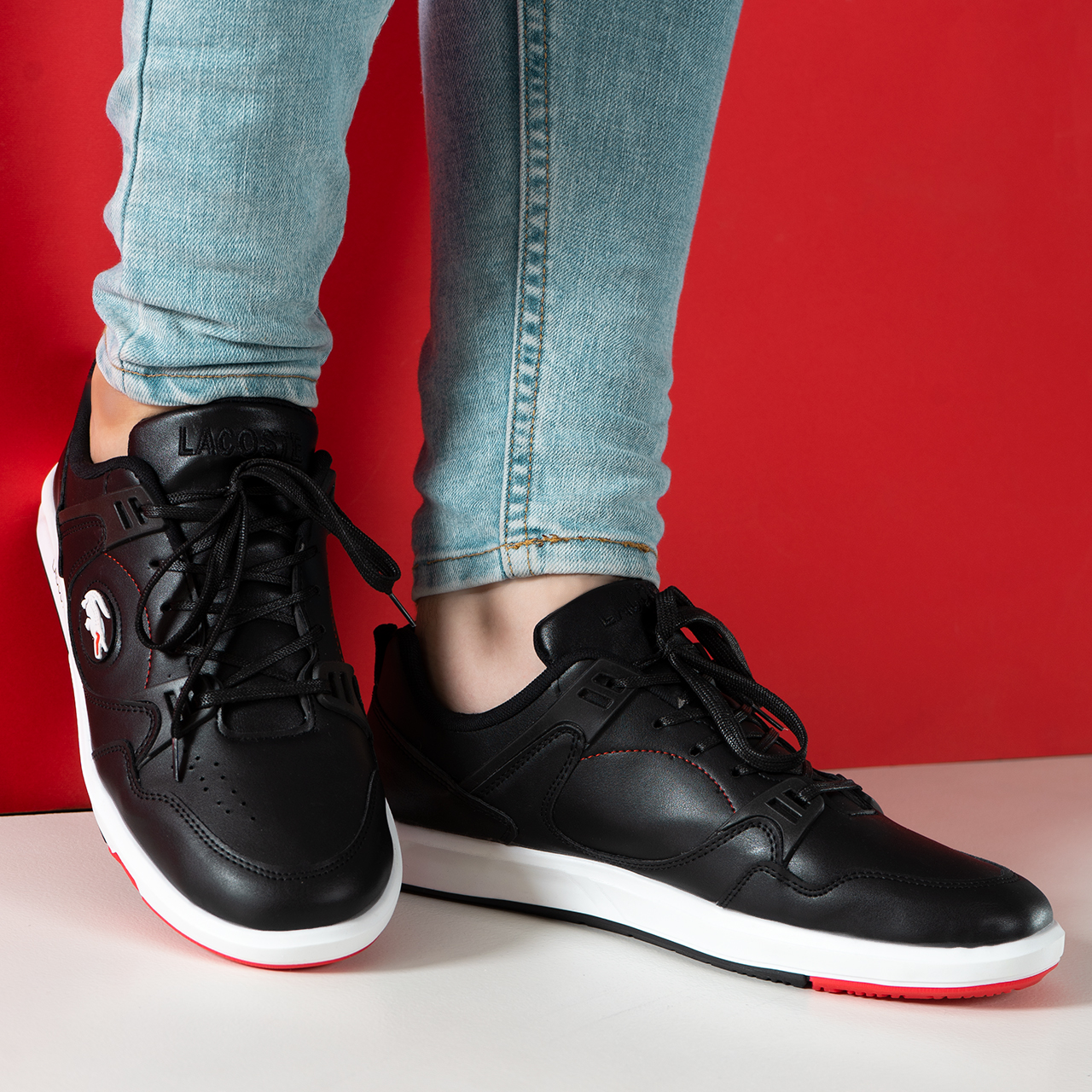 کفش تخت مردانه مشکی Lacoste مدل G92