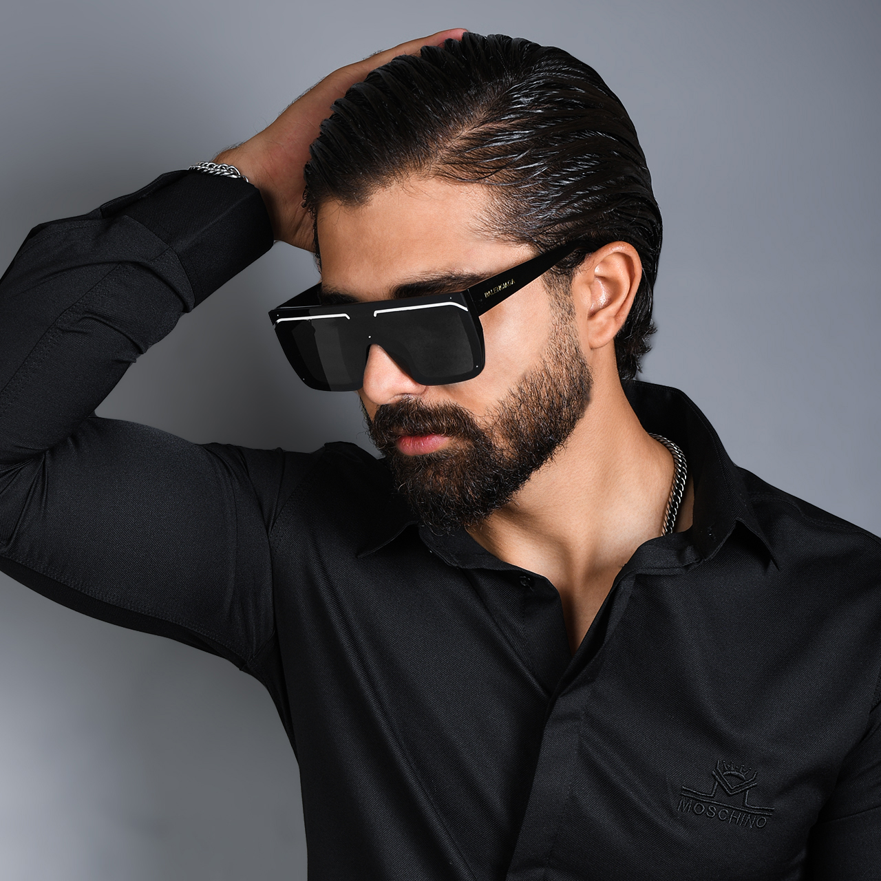 عینک آفتابی مردانه مشکی مدل balenciaga