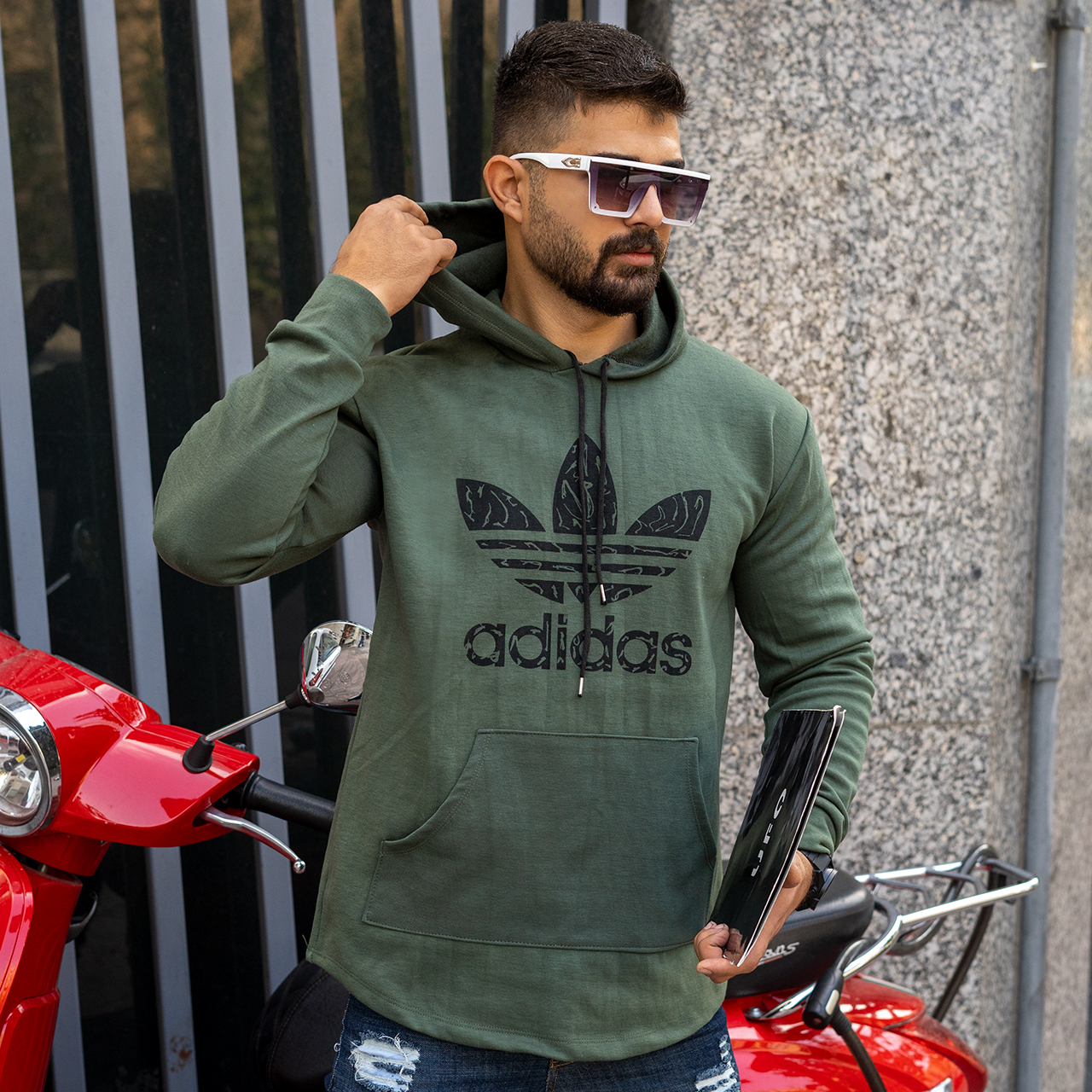 هودی Adidas مردانه یشمی مدلQs