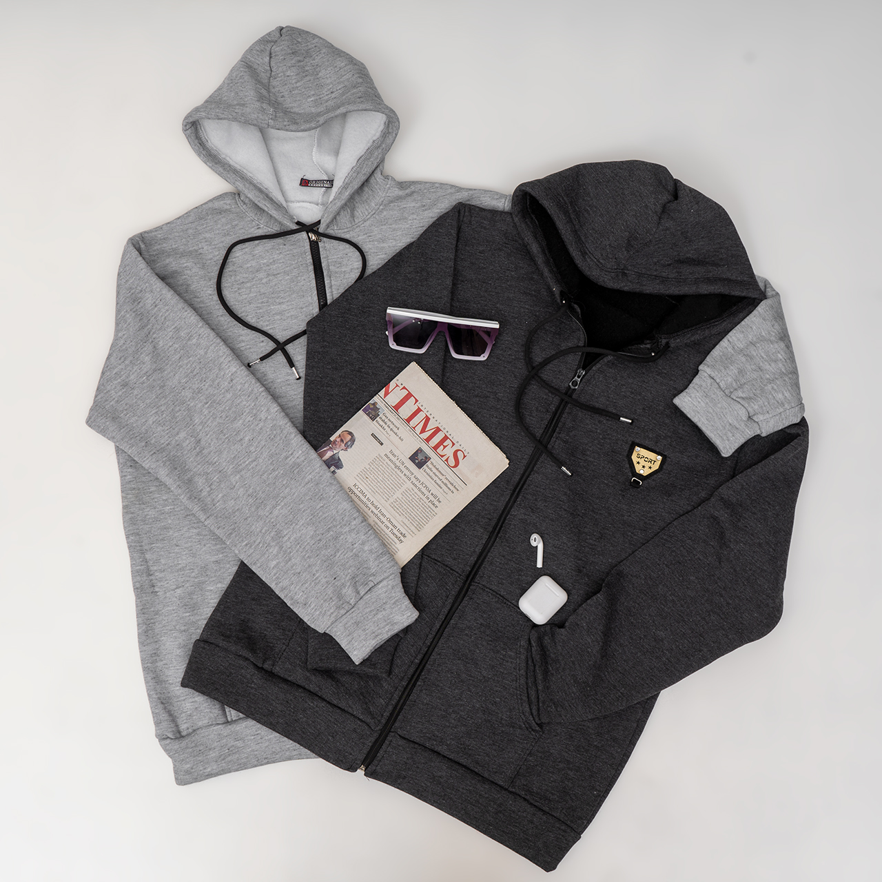 سوییشرت طوسی تیره Sport مردانه مدل T63