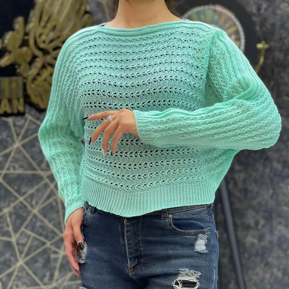 نیم تنه دخترانه آبی فیروزه ای مدل Bita