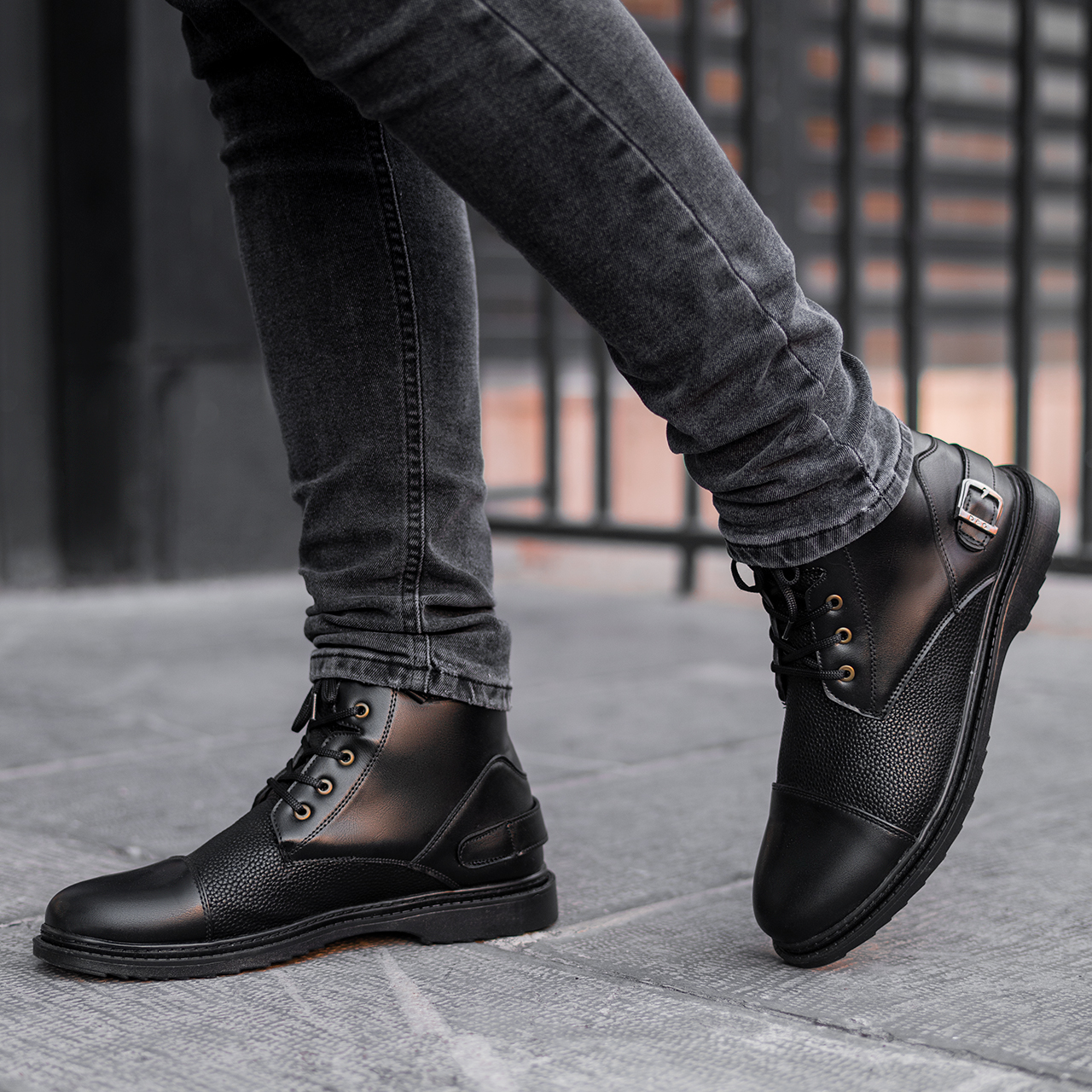 نیم بوت مردانه مشکی مدل Farnod