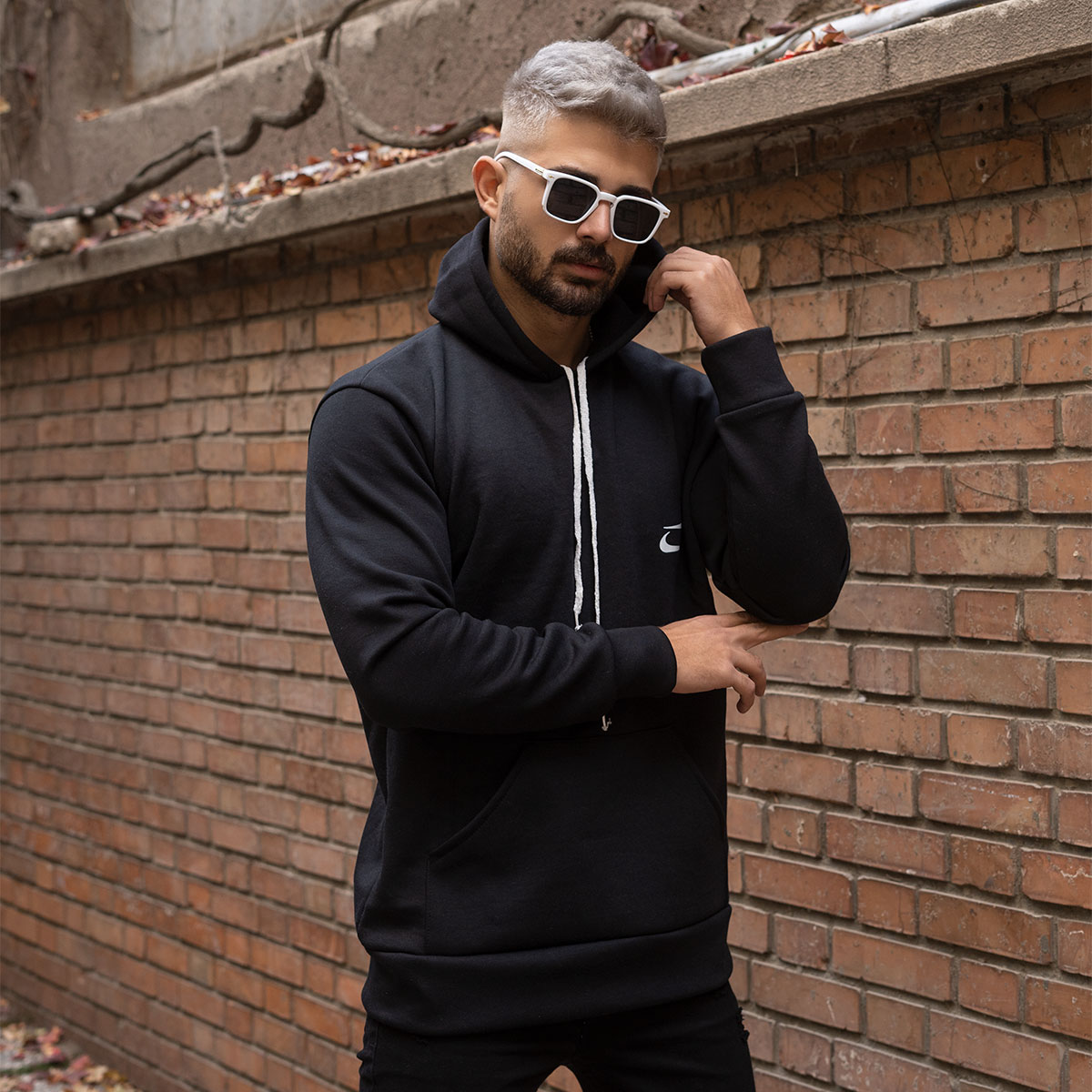 هودی مردانه نایک مشکی مدل Zanko