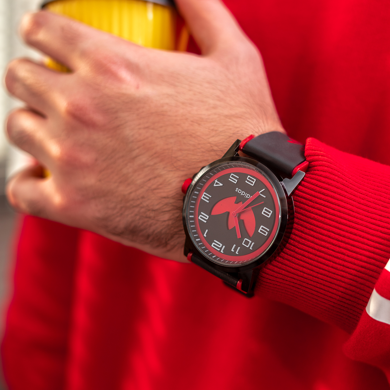 ساعت مچی آدیداس مشکی قرمزمدل E51