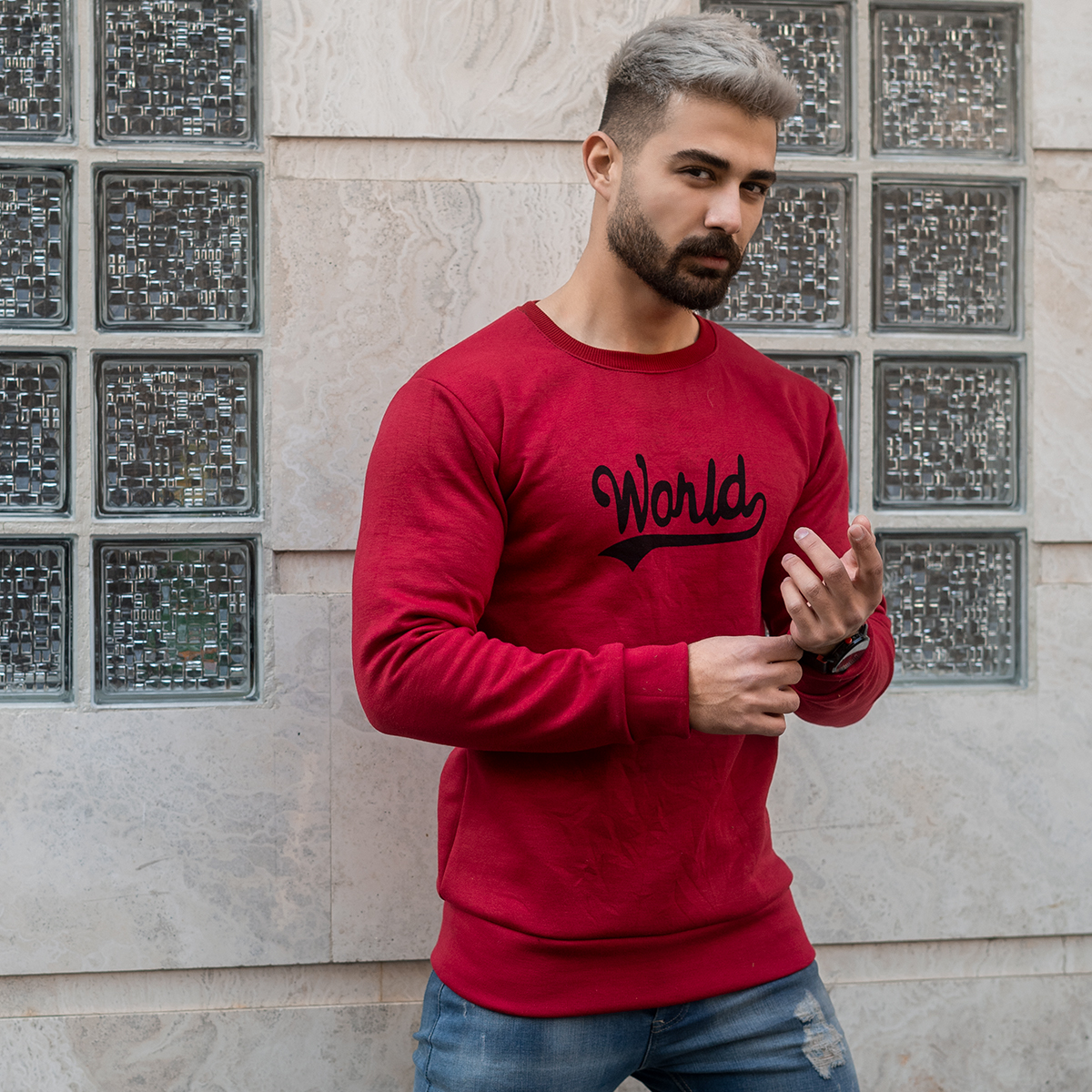 دورس مردانه زرشکی مدل World