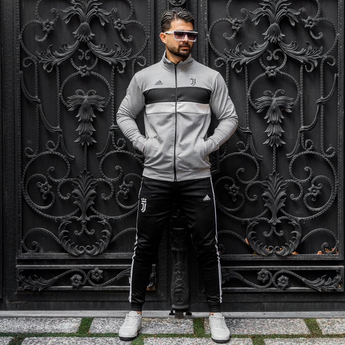 ست سوییشرت شلوار یوونتوس طوسی مردانه مدل Jeep