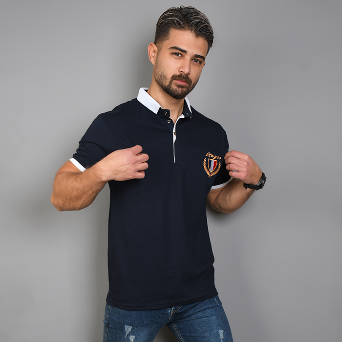 تیشرت مردانه سرمه ای مدل RIBAN