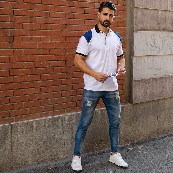 تیشرت Polo سفید مردانه مدل HAKO