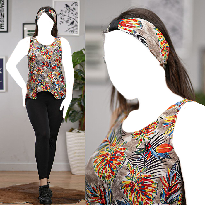 ست تاپ شلوار زنانه مدل Sabrina تل سر