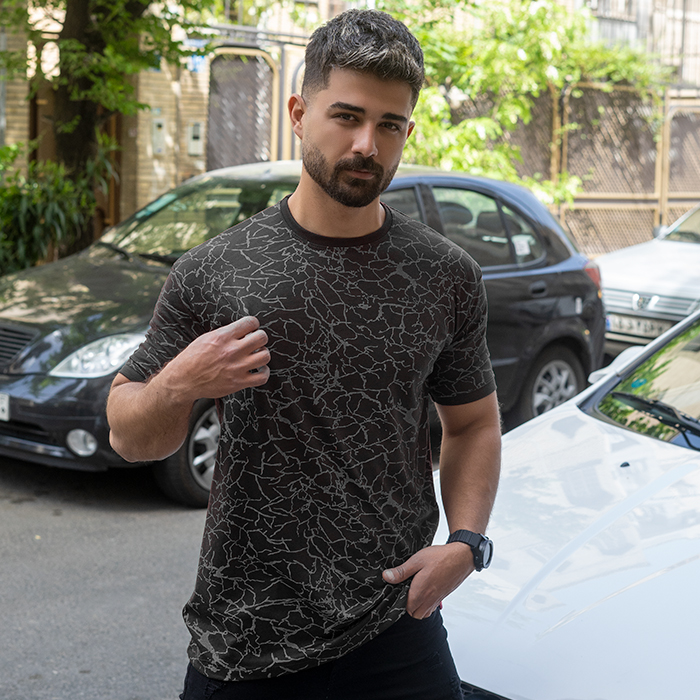 تیشرت مشکی مردانه طرح ترک مدل MALOMA