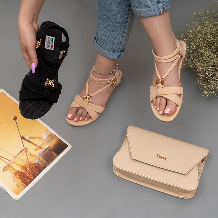 صندل زنانه کرم مدل parvaneh