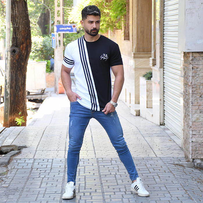 تیشرت T-3مردانه سفید مدل MARIO