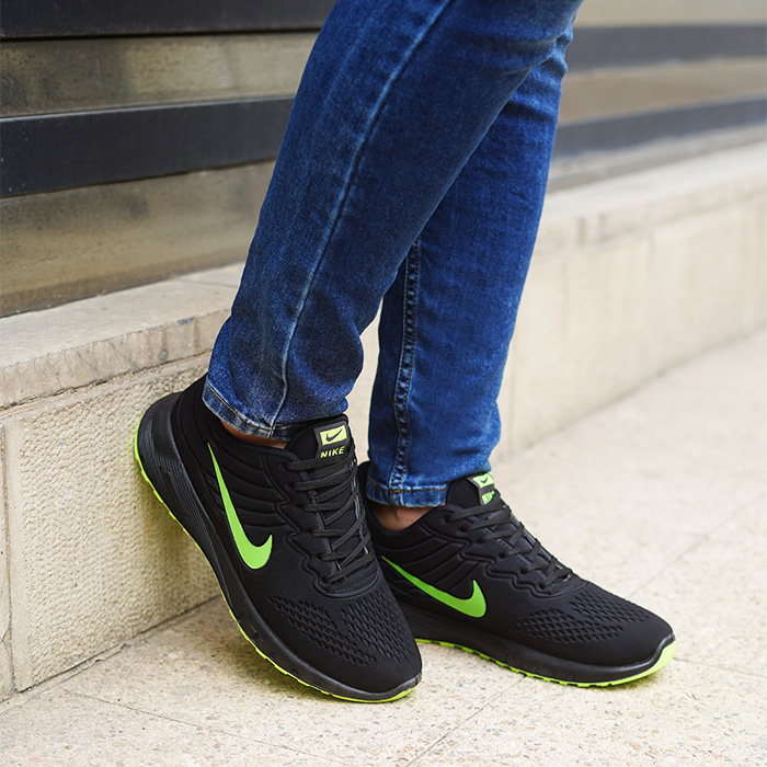 کفش ورزشی مشکی سبز نایک مردانه مدل moj