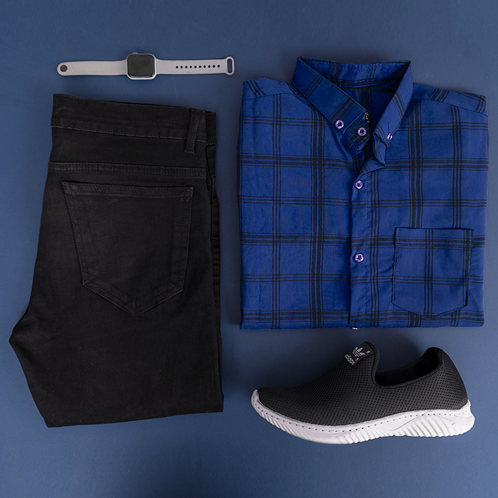 پیراهن مردانه سرمه ای مدل Tanpoosh