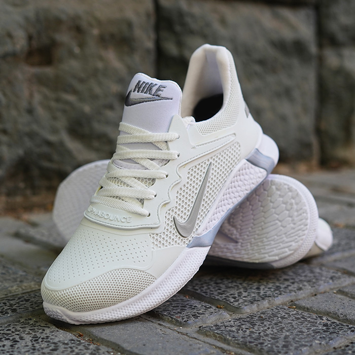 کفش ورزشی نایک مردانه سفید طوسی مدل Alpha