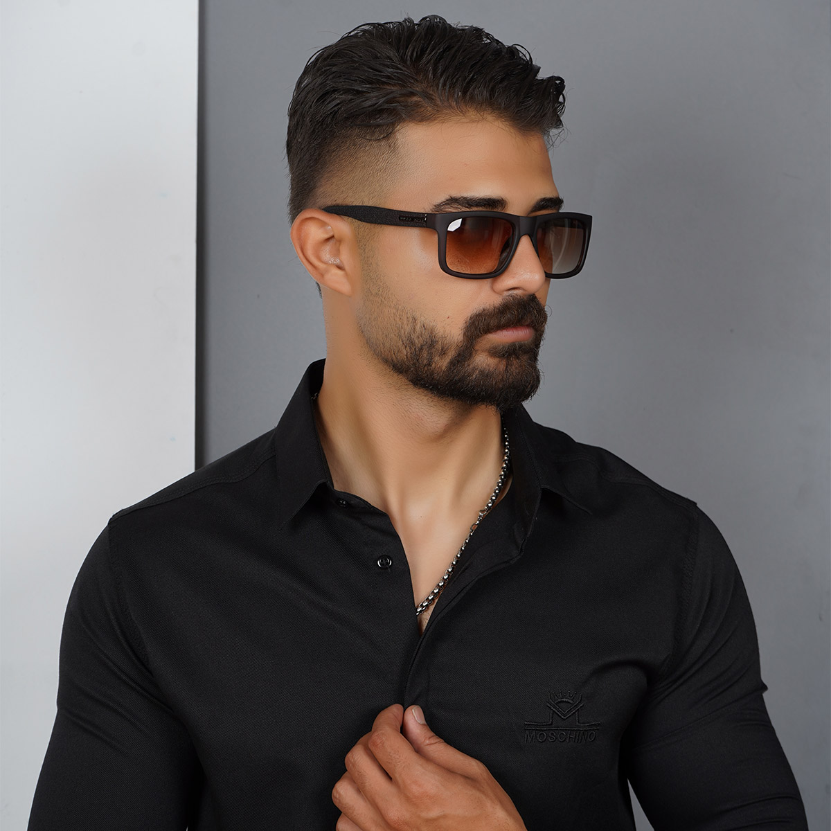 عینک مردانه قهوه‌ای مدل Hugo