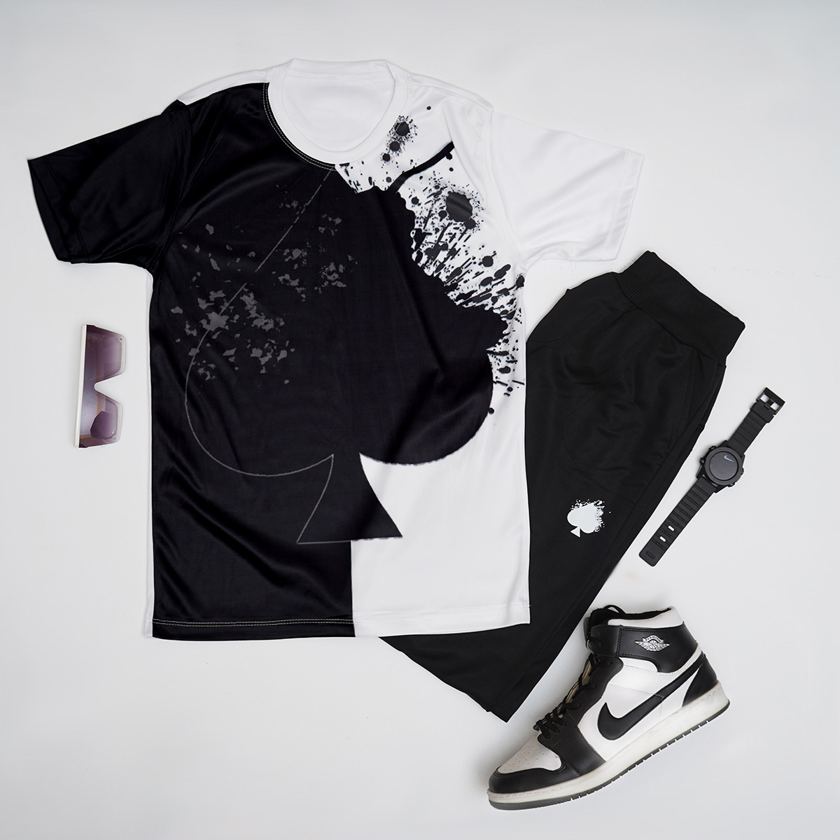 ست تیشرت شلوار مشکی Pik مردانه مدل Araz