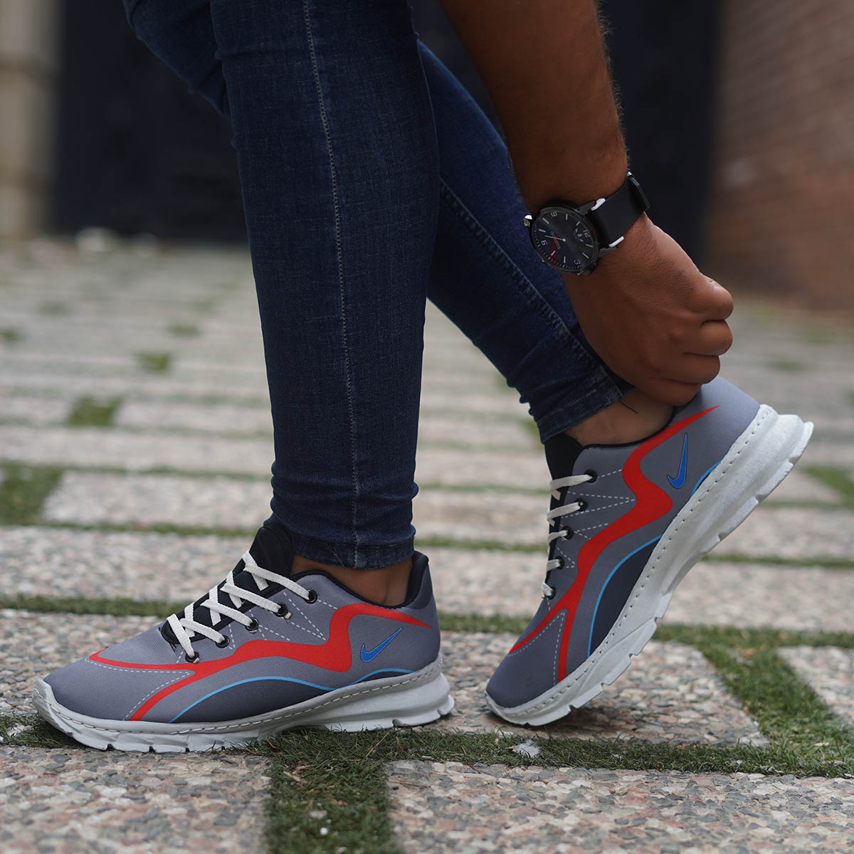 کفش ورزشی مردانه (T) طوسی قرمز مدلjimin