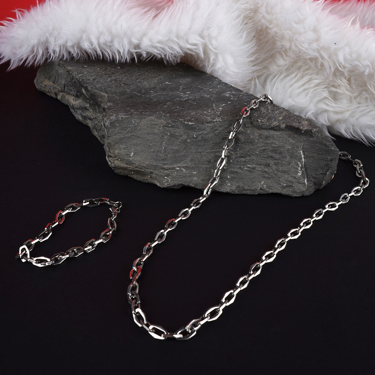 ست گردنبند و دستبند نقره ای مدل X66