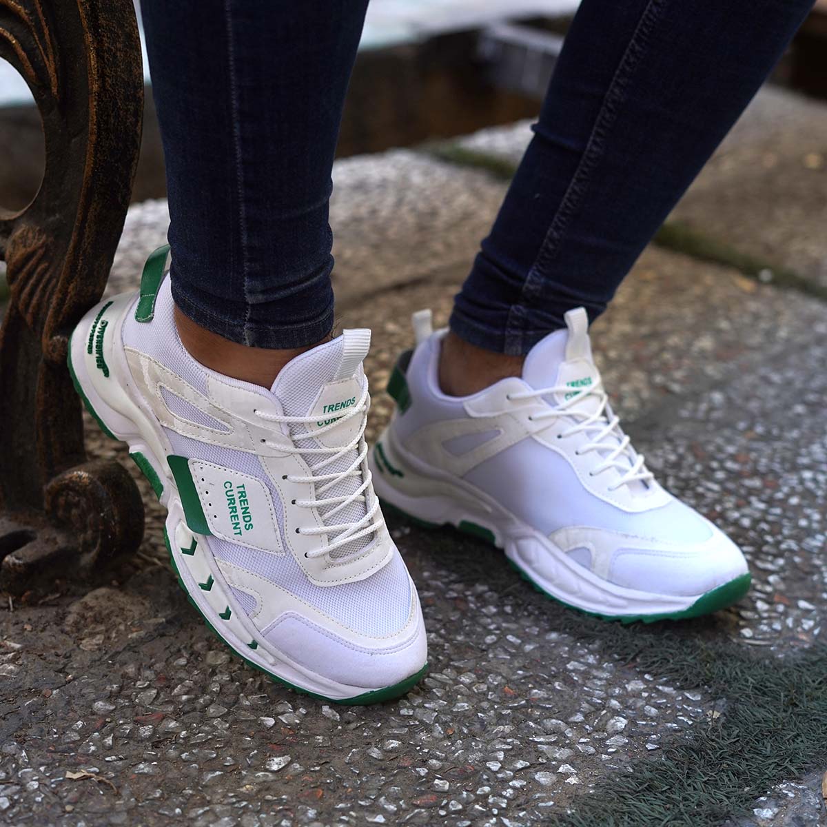 کفش ورزشی مردانه سفید سبز مدل Manil