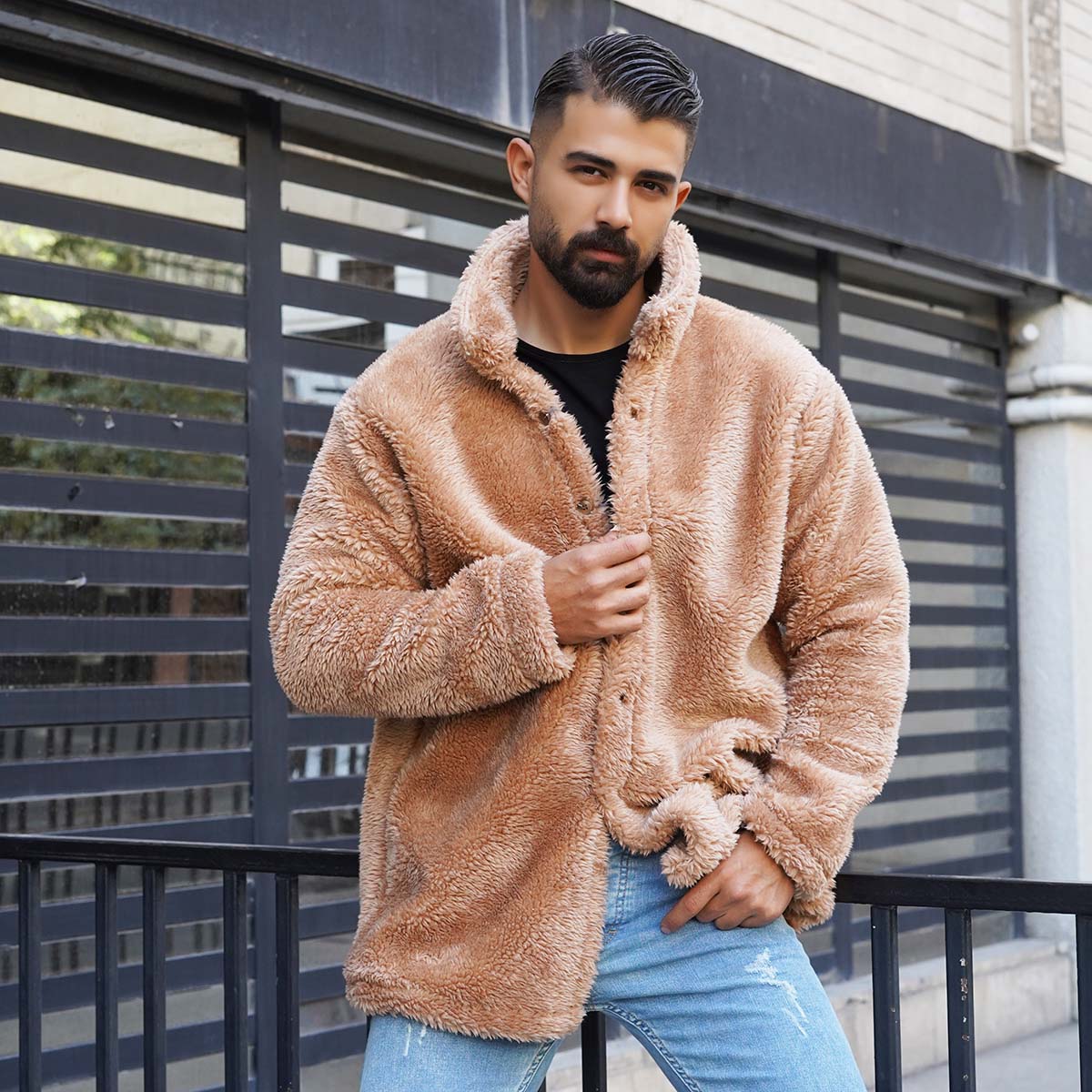 ژاکت مردانه نسکافه ای مدل TEDI